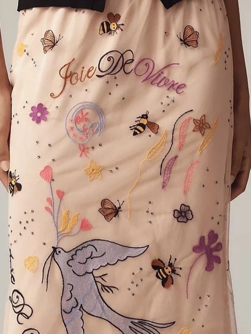 NWT!  Anthropologie Lace Embroidered Skirt Bird ~ M - Picture 2 of 9